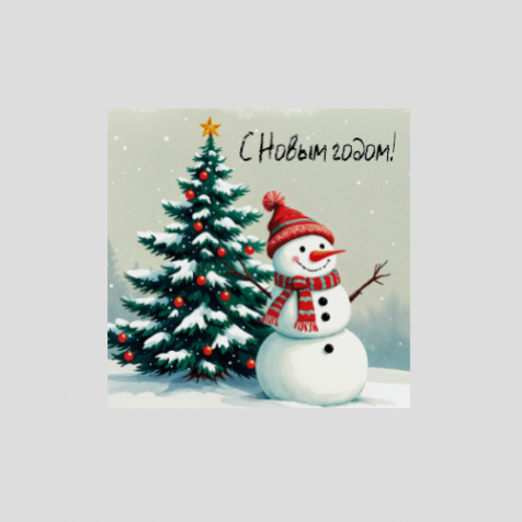 Бирка 8*8 см., "Снеговик", 810184