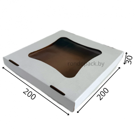 Коробка из микрогофрокартона 200*200*30, кр-дно, БЕЛАЯ