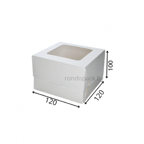 Коробка с окном 12*12*10 см., белая