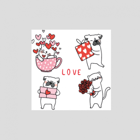 Открытка 8*8 см., "Love", 810128