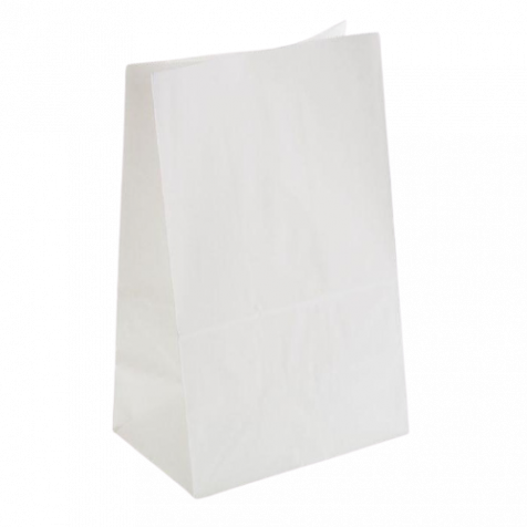 Бумажный крафт пакет с прямоугольным дном 120*80*330, белый
